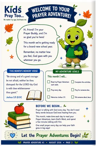 Welcome to your Prayer Adventure page