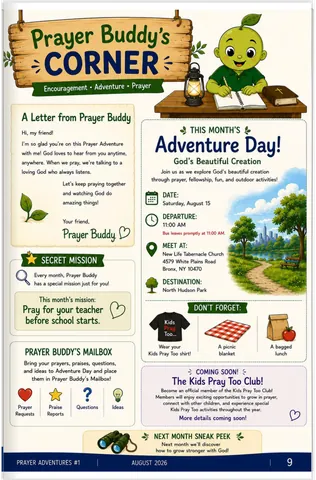Prayer Buddy's Corner page
